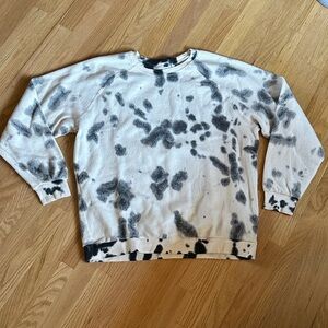 Men's Crewneck Sweater - Black and White Tie-Dye